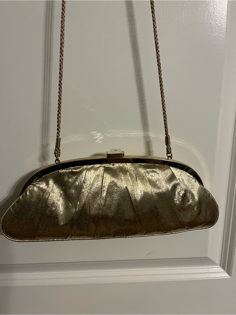 Kate Landry Metallic Gold Evening Clutch - Picture 2 of 15